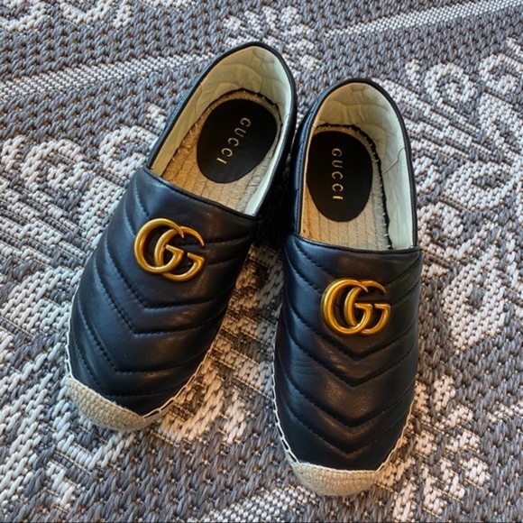 Gucci Shoes - Gucci Black Leather Espadrilles